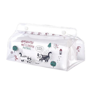 Kusuguru 貓咪印花透明防水面紙盒(多款可選)