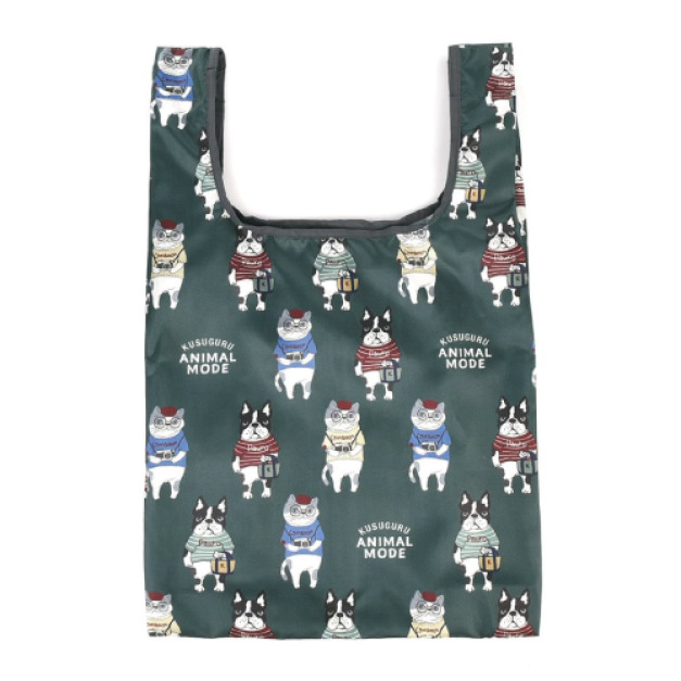 Kusuguru 貓狗印花折疊購物袋(多款可選)