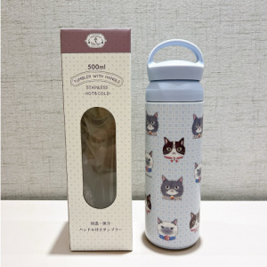 Kusuguru 貓蜜豆公主手提直筒保溫保冷瓶(多款可選) 500ml