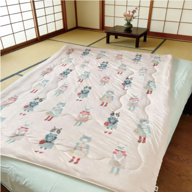 Kusuguru 貓咪單人涼感被-蜜豆公主140&times;190cm(兩色可選)