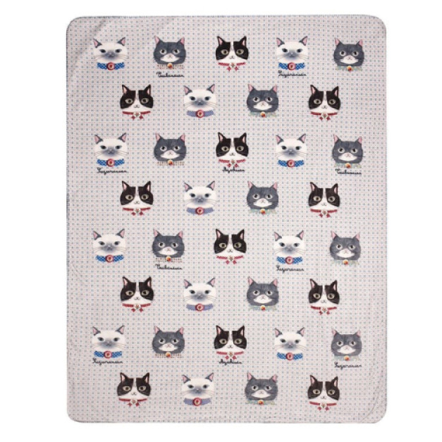 Kusuguru 貓蜜豆公主法蘭絨毛毯 (兩款可選)