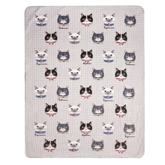 Kusuguru 貓蜜豆公主法蘭絨毛毯 (兩款可選)