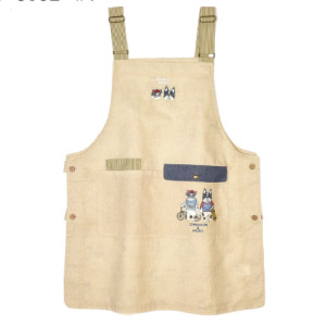 Kusuguru 刺繡露西保羅圍裙-淺綠色