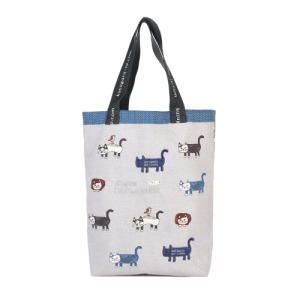 Kusuguru 滿版爬貓單肩包 (兩色可選)