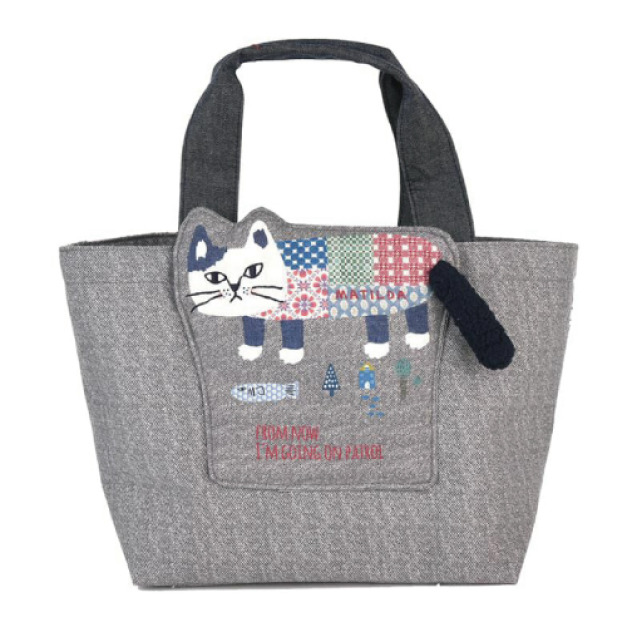 日本 Kusuguru 立體刺繡爬貓手提包(三色可選)