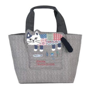 日本 Kusuguru 立體刺繡爬貓手提包(三色可選)