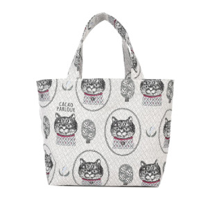 Kusuguru 刺繡貓咪織提花小手提包 (兩款可選)