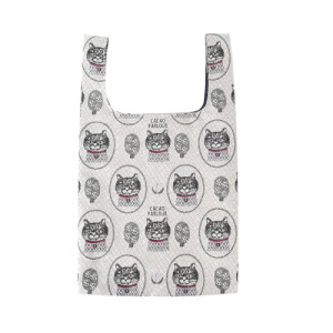 Kusuguru 刺繡貓咪織提花手提包 (兩款可選)