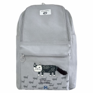 Kusuguru 刺繡爬貓後背包(兩色可選)