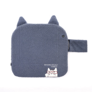 Kusuguru 刺繡眼鏡貓仿羊羔毛座墊(USB充電加熱)(兩款可選)