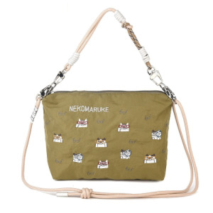 日本 Kusuguru 繡貓咪聚酯纖維單肩包(多款可選)