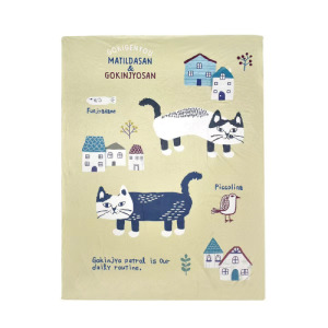 Kusuguru 爬貓法蘭絨單人被套-米黄 150x200cm