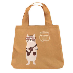 Kusuguru 印花眼鏡貓購物袋(三色可選)