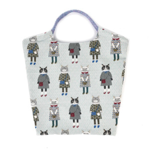 Kusuguru 刺繡貓蜜豆公主織提花傘繩手提包 (兩款可選)