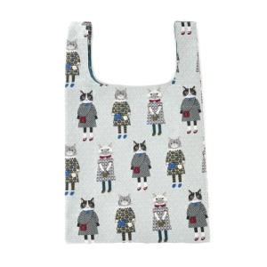 Kusuguru 刺繡貓蜜豆公主織提花手提包 (兩款可選)