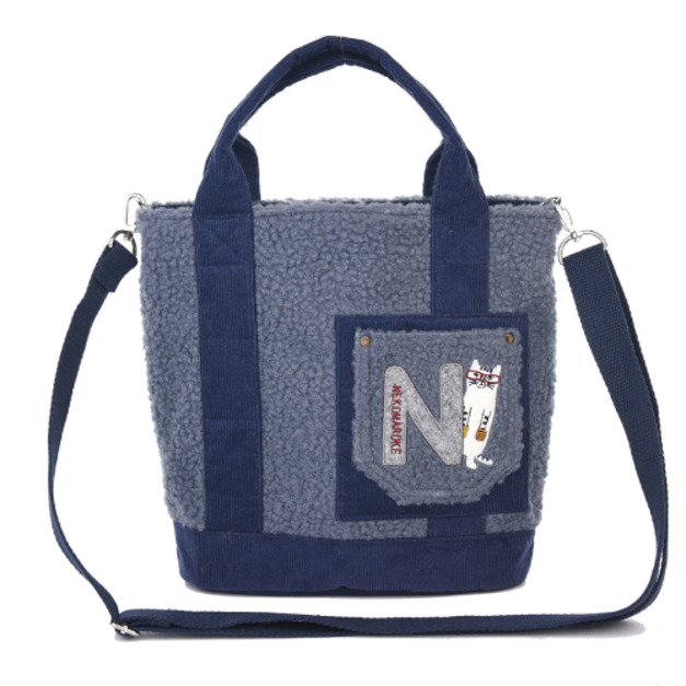 日本 Kusuguru 羊羔毛刺繡眼鏡貓手提單肩包(兩款可選)