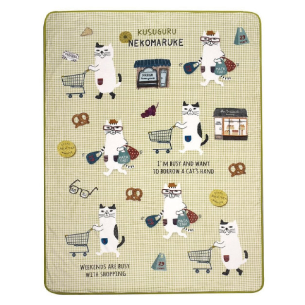 Kusuguru 眼鏡貓法蘭絨毛毯 (兩款可選)