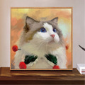 貓咪DIY數字油畫30x30cm(多款可選)_6