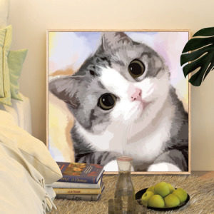 貓咪DIY數字油畫30x30cm(多款可選)