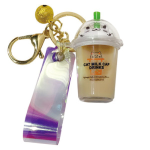 珍珠奶茶貓鑰匙圈