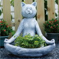 歐式瑜珈貓大花盆(三款可選)_1