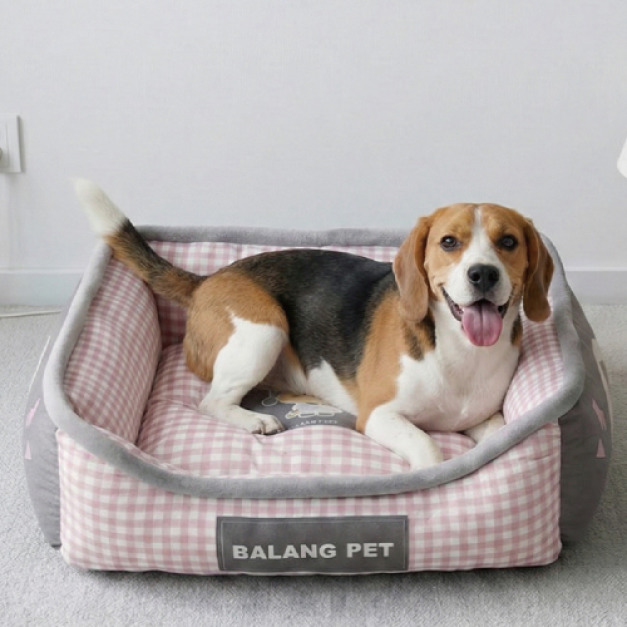 撞色格子寵物方窩(兩款可選)