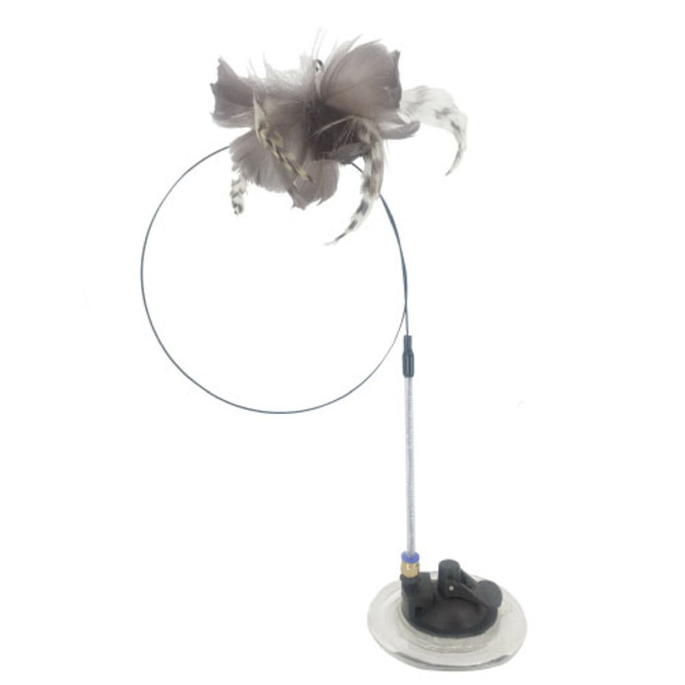 鈴噹羽毛吸盤固定逗貓棒 (隨機出貨)