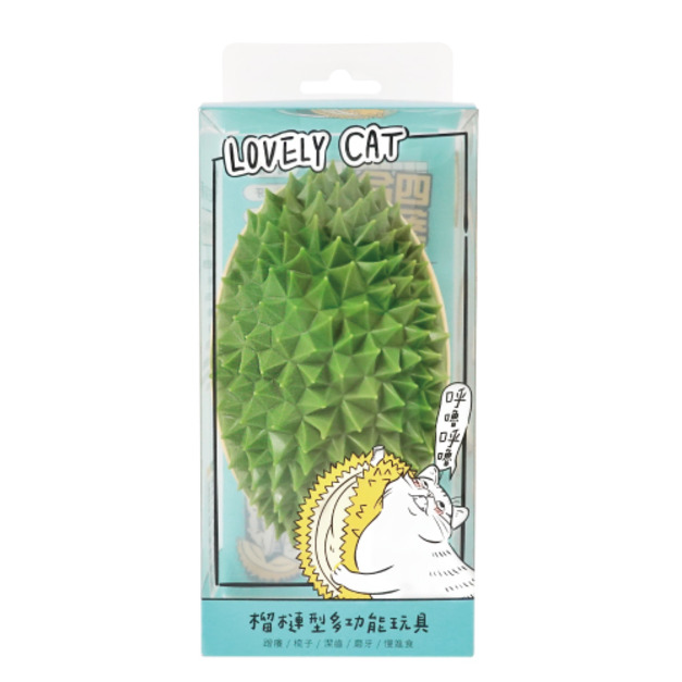 LOVELY CAT 蘿莉貓 榴槤型多功能蹭癢梳-綠色