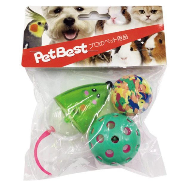 Pet Best 老鼠+小扭蛋+鈴噹球貓咪玩具組