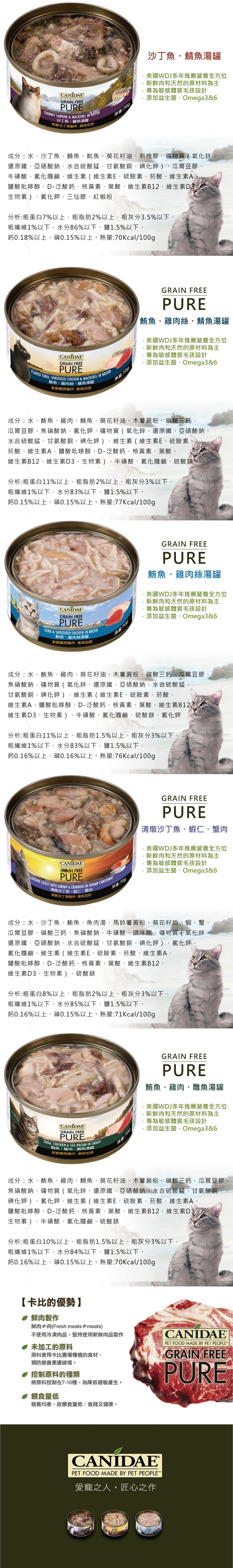 CANIDAE 卡比 無穀主食貓罐70g-綜合24罐/箱