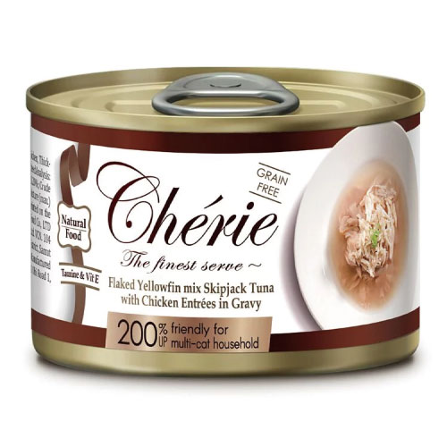 Cherie法麗招牌微湯汁系列-天然黃鰭鮪佐正鰹、嫩雞165g