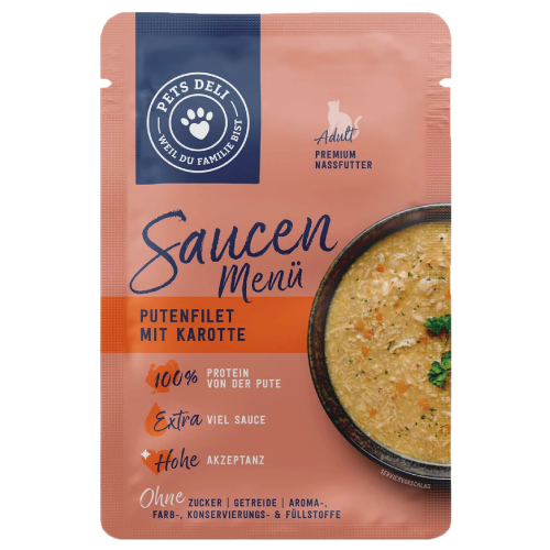 德國 Pets deli 派莉 醬汁主食餐包-火雞柳+紅蘿蔔 70g