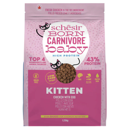Schesir 鮮時 低碳水無穀幼貓乾糧-雞肉+蛋 1.25kg
