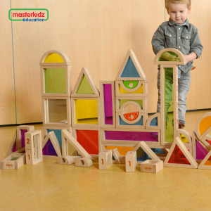 2025學年巨型彩色透視及鏡面積木58件套裝(含收納箱+教案)｜智匯幼教