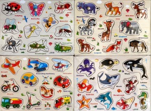 幼兒認知學習手抓板四合一