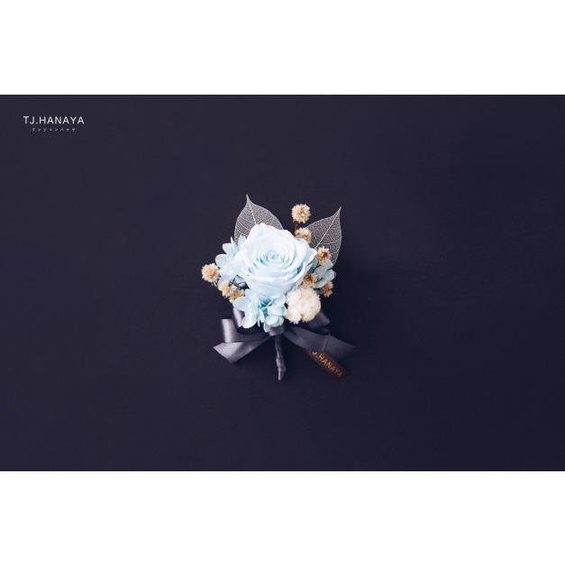 永 生 玫 瑰 胸 花＃藍