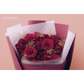 永生玫瑰畢業花束＃釉紅_4