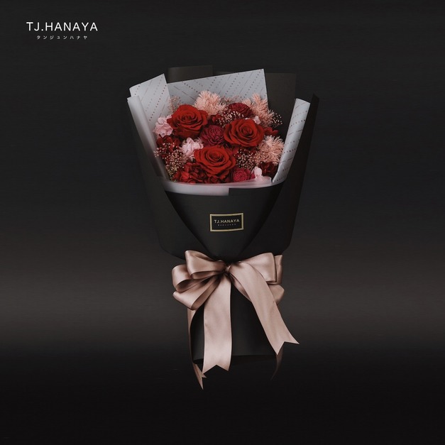 情人節永生紅玫瑰花束｜大