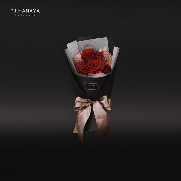 情人節永生紅玫瑰花束｜小