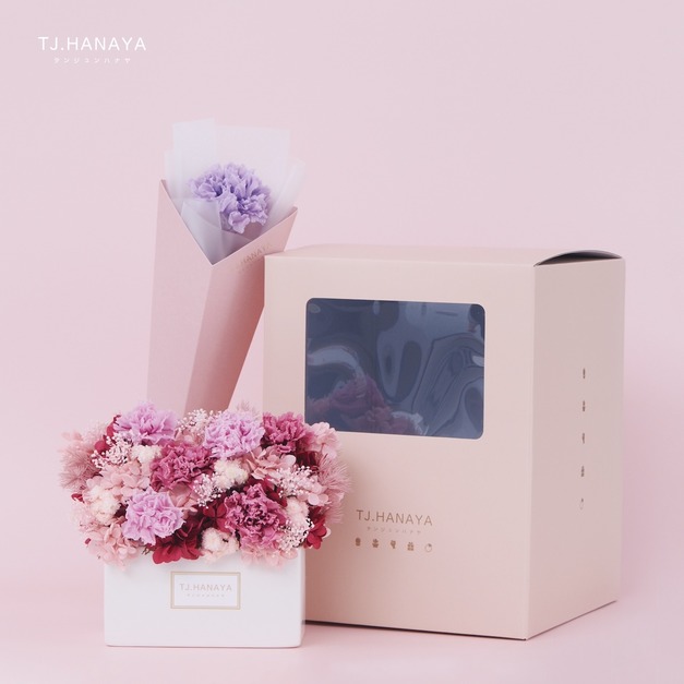 永生康乃馨禮盒｜單朵盆花