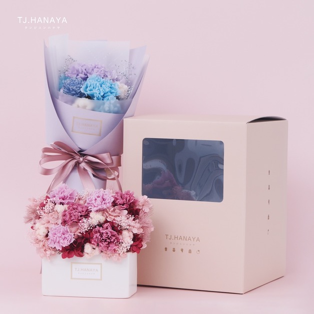 永生康乃馨禮盒｜迷你小花