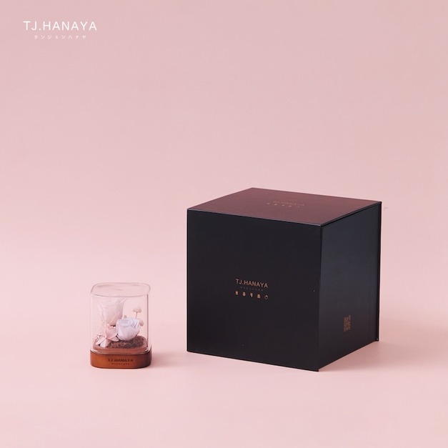 永生玫瑰迷你玻璃盒｜粉色