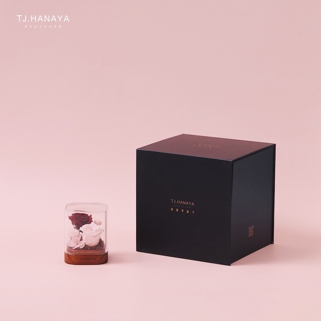 永生玫瑰迷你玻璃盒｜紅色