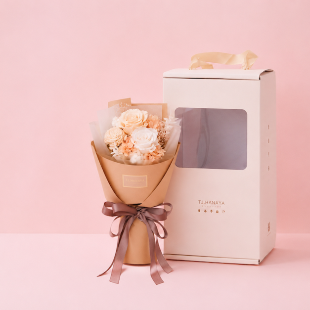 永生玫瑰小花束｜橙✿