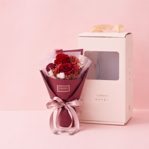 永生玫瑰小花束｜紅✿