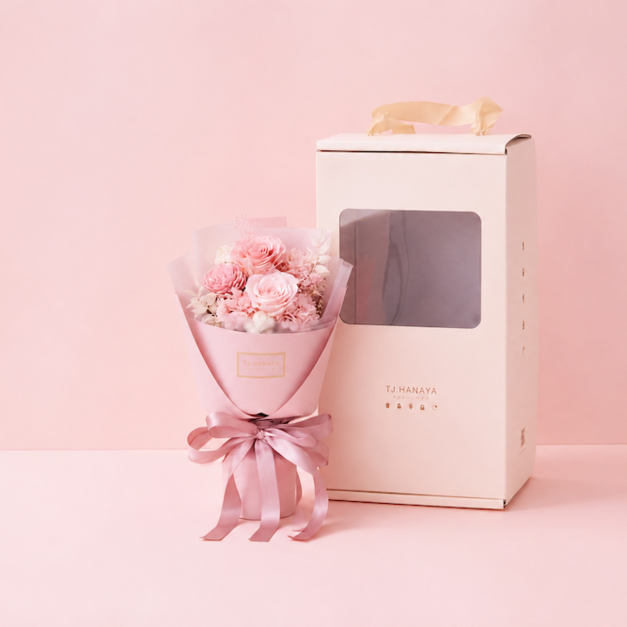 永生玫瑰小花束｜粉✿