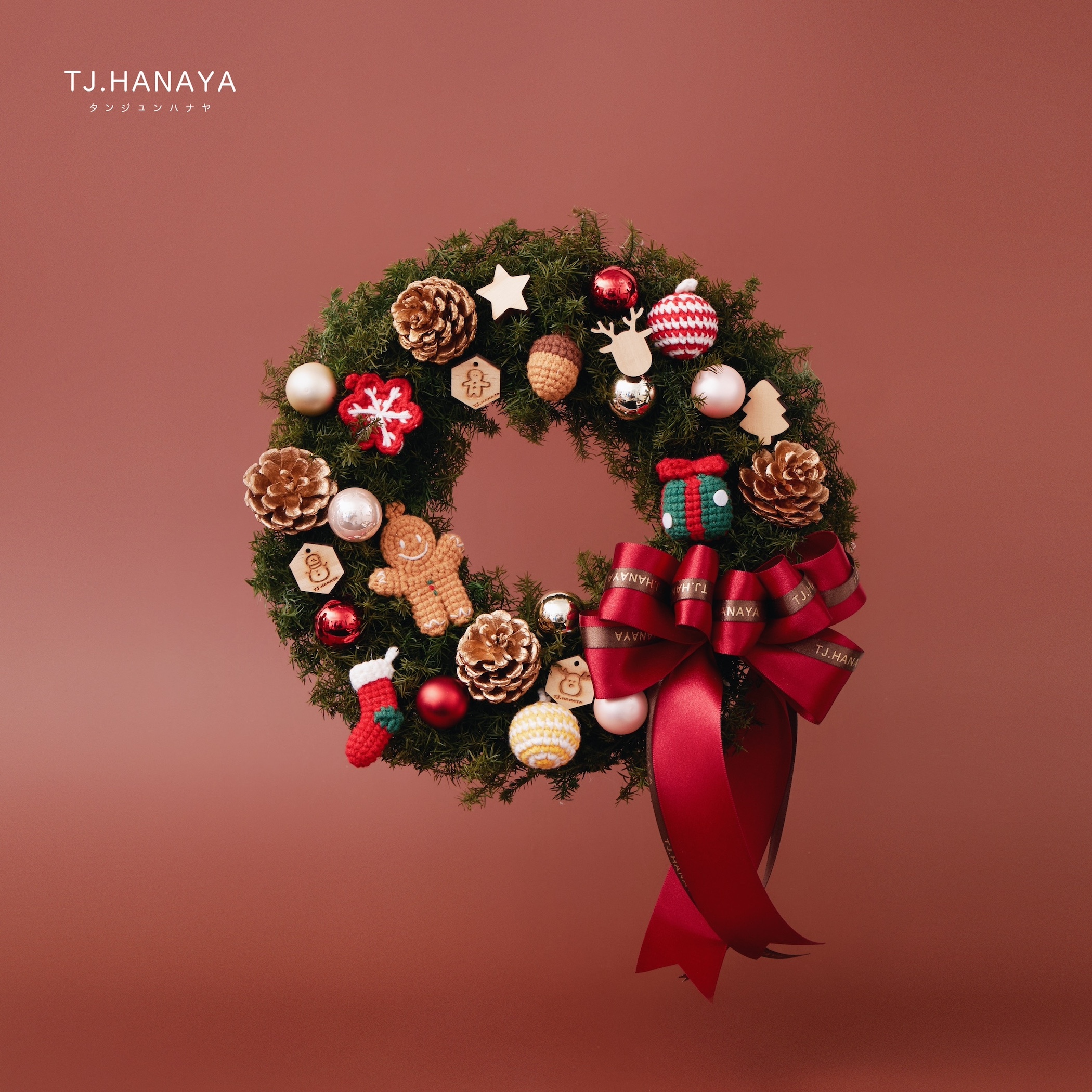 永 生 雪 松 聖 誕 花 圈