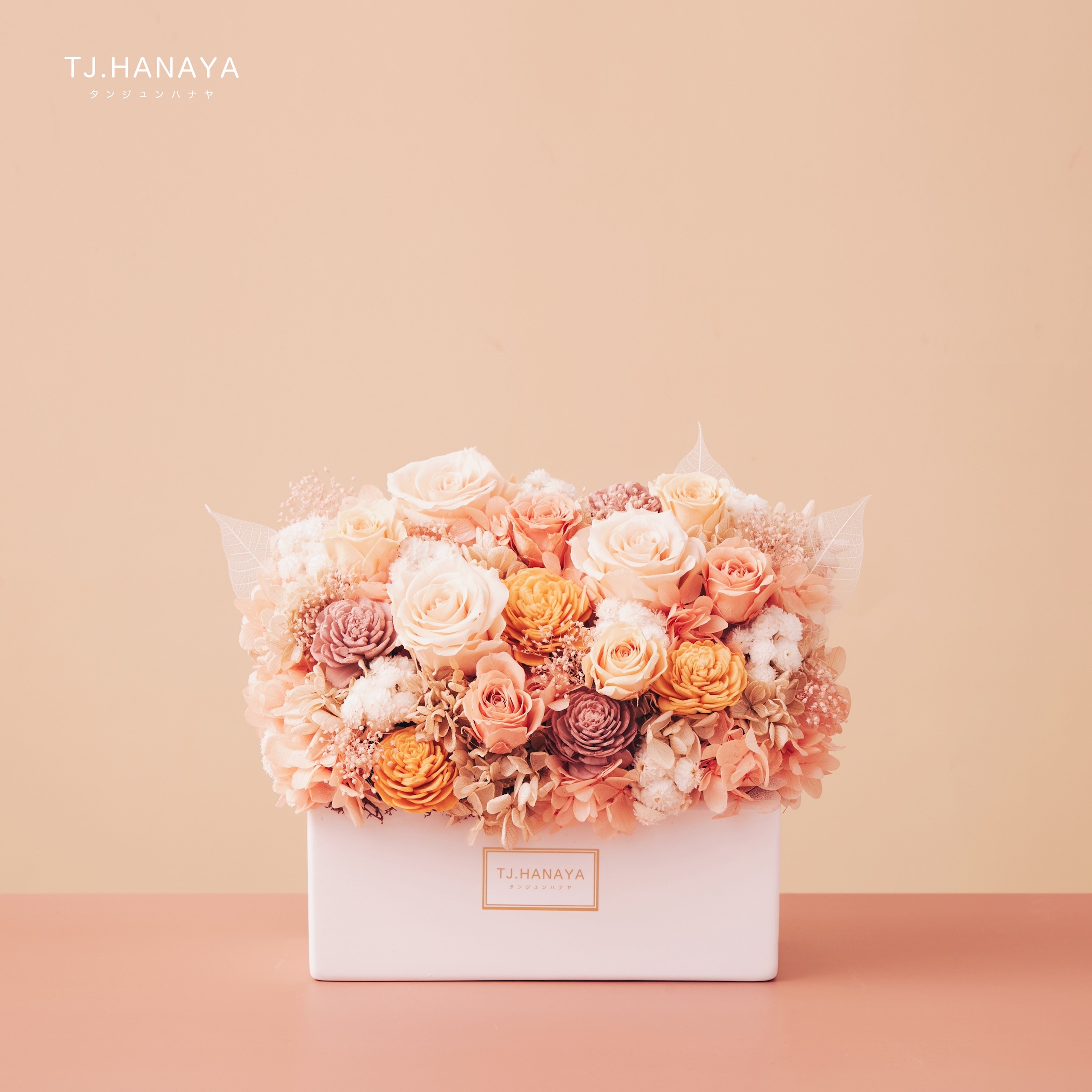 永生長型盆花｜香檳橙