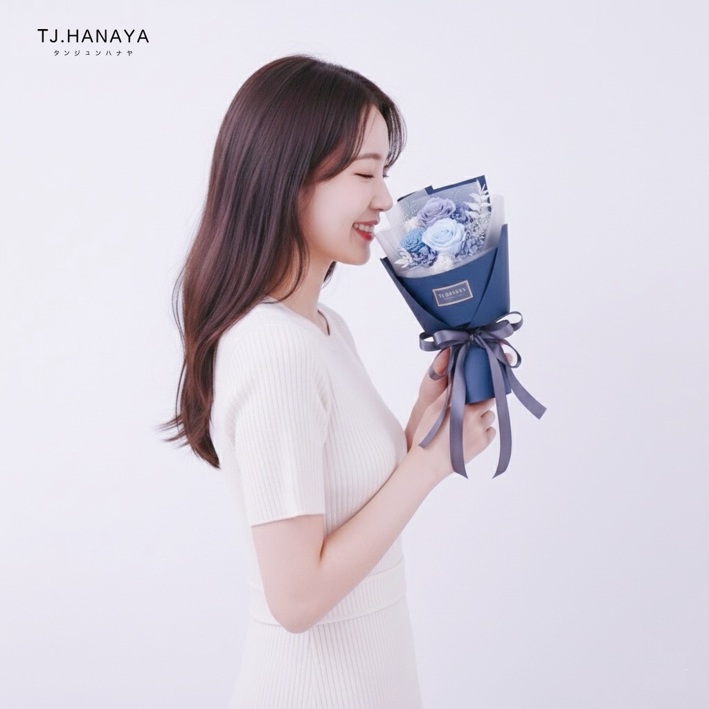 藍玫瑰小花束-藍玫瑰花束推薦-藍色永生花束