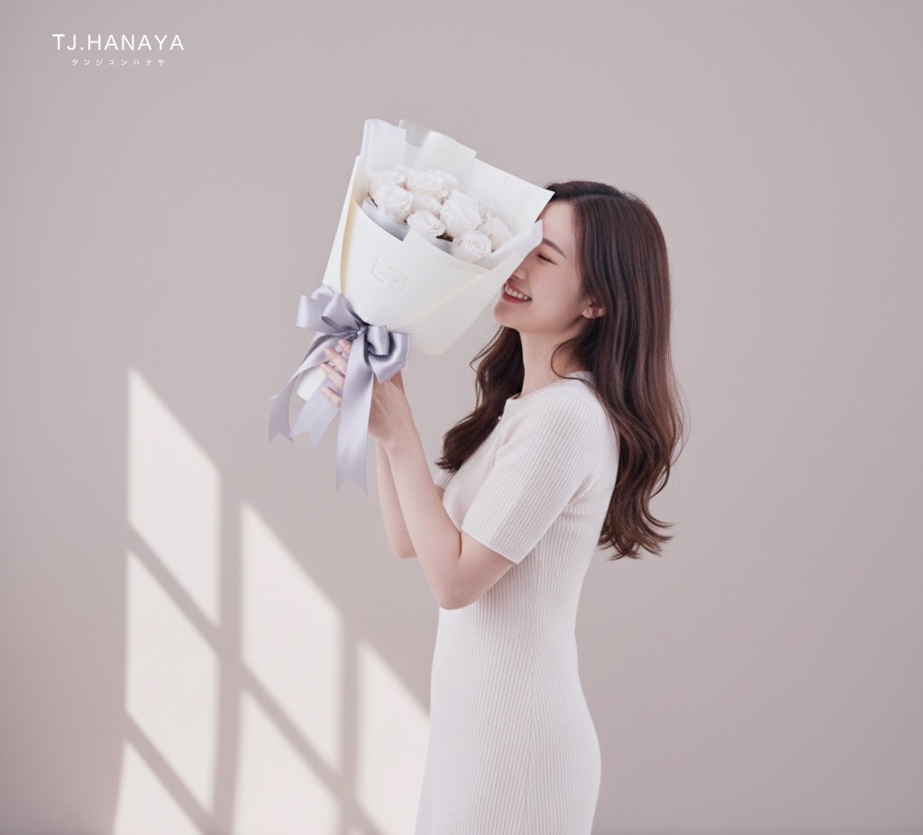 白玫瑰花束-白玫瑰花語-白玫瑰告白